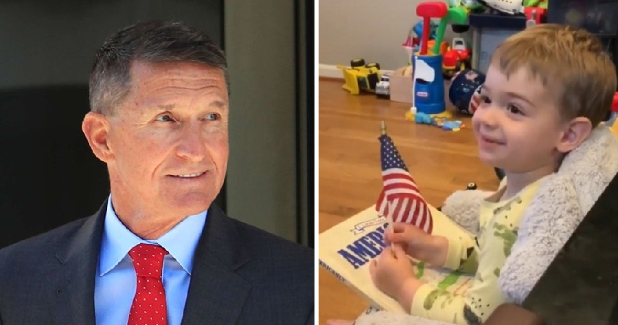 Gen. Flynn Posted A Video Of His Grandson Reciting The “Pledge Of Allegiance” Minutes After DOJ Drops Case Against Him
