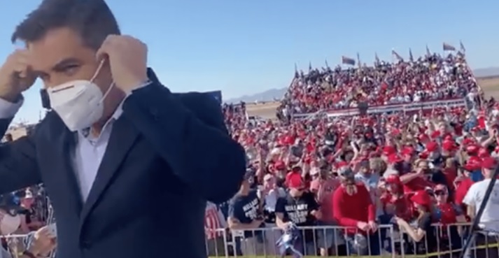 Acosta Shares Video Of Trump Rally Crowd Chanting “CNN Sucks” Behind Him, Complains “This Isn’t Normal”